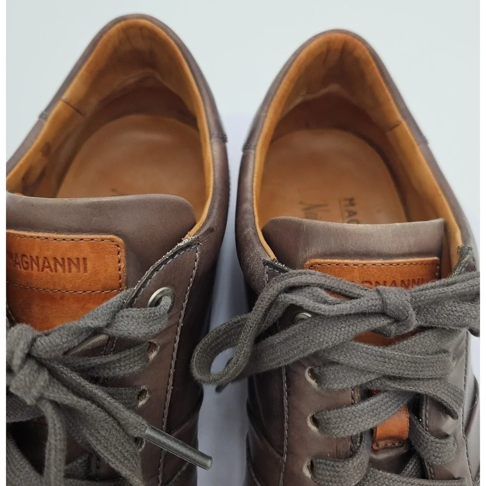 Magnanni IBIZA Men's 8.5 Cognac Leather Luxury Sneaker Hybrid Casual Comfort EUC